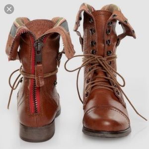 Madden girl tie up combat boots